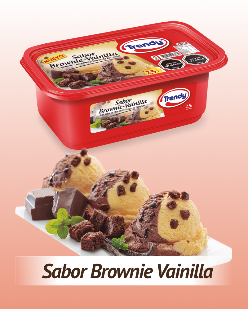 Helado Trendy Brownie Vainilla