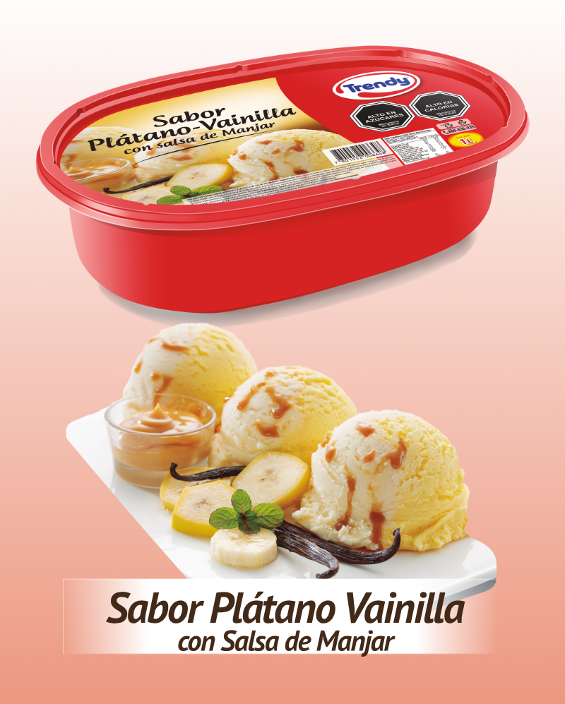 Cassata Trendy Sabor Plátano Vainilla